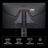KOORUI Gaming Monitor 27 Pulgadas - Pantalla WQHD PC, 240Hz, 1ms, Adaptive Sync, Compatibilidad Gsync, (2560x1440, HDMI, DisplayPort, HDR 400) Negro/Rojo