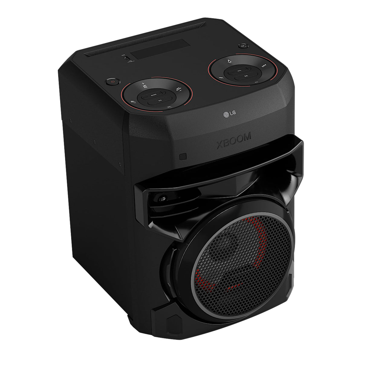 LG XBOOM RNC2, Altavoz de Gran Potencia, 80W, la Bestia, 2 Altavoces, Bluetooth 4.2, USB, Conexión Auxiliar RCA, iluminación LED y entradas para micrófono, Gris Oscuro