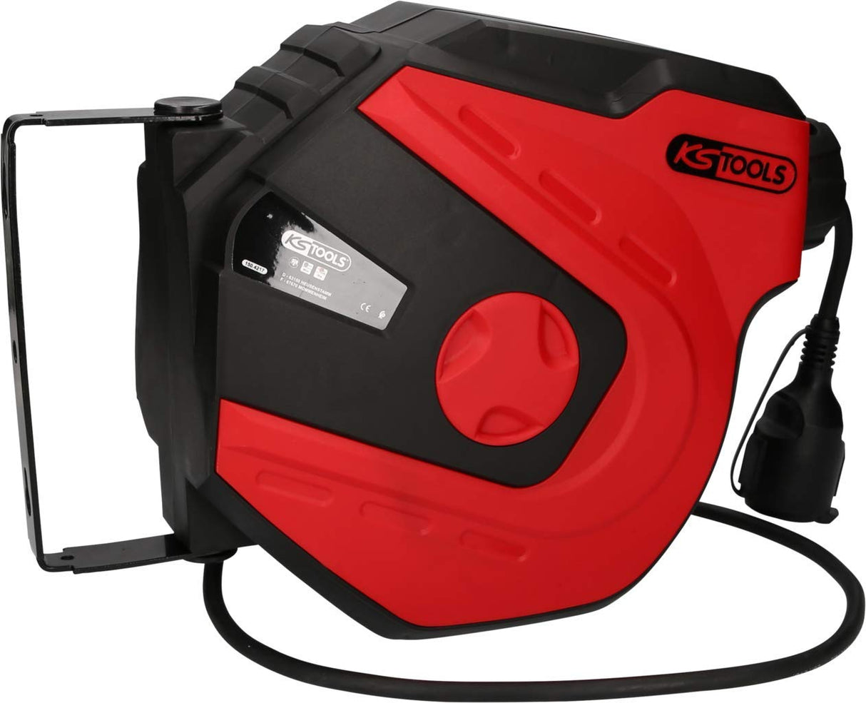 KS Tools 150.4217 Enrollacables de taller, 15m, 1,5mm²