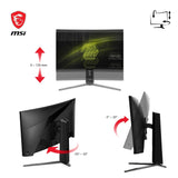 MSI mag 27CQ6PF Monitor Curvo Gaming WQHD 27 Pulgadas, 1500R 2560 x 1440 Rapid VA Panel, 180 Hz / 0.5ms (GtG, Min.), Adaptive-Sync, DP 1.4a, HDMI 2.0b CEC
