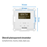 TechniSat DIGITRADIO UP 55 – Radio Dab+ empotrable (Dab, FM, Bluetooth, Pantalla OLED Regulable, Alarma, Temporizador, 2W, Made in Germany) Cubierta Frontal RAL 9016, Blanco
