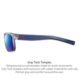 Julbo Renegade Gafas DE Sol, Gris Translu Brill/Azul/Naranja, L Unisex Adulto