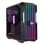 Cooler Master HAF 700 EVO Caja PC - Full Tower, Admite E-ATX, 5 Fans Preinstalados, Soportes de Radiador Giratorios, High-Airflow Cooling, Display LCD Real-Time, Aspas ARGB Edge-Lit