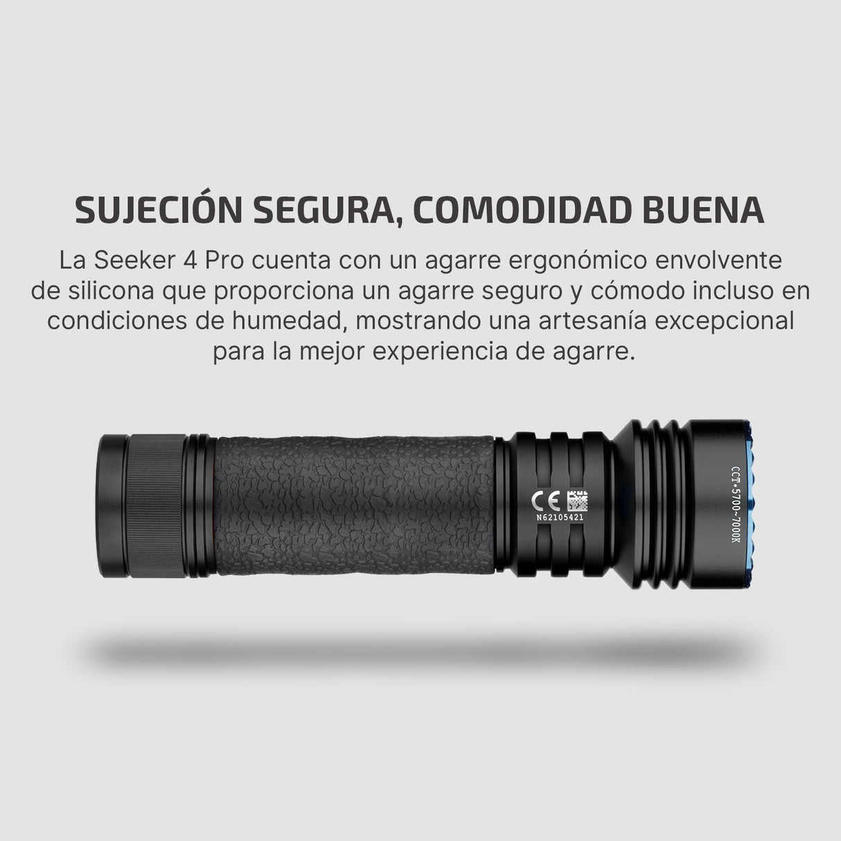 OLIGHT Seeker 4 Pro LED 4600LM 260M Recargable Funda de USB-C o Carga Magnética con Sensor Alta Potencia IPX8 Potente Linterna Largo Alcance de Comping y Senderismo(Blanco Frío, Negro)