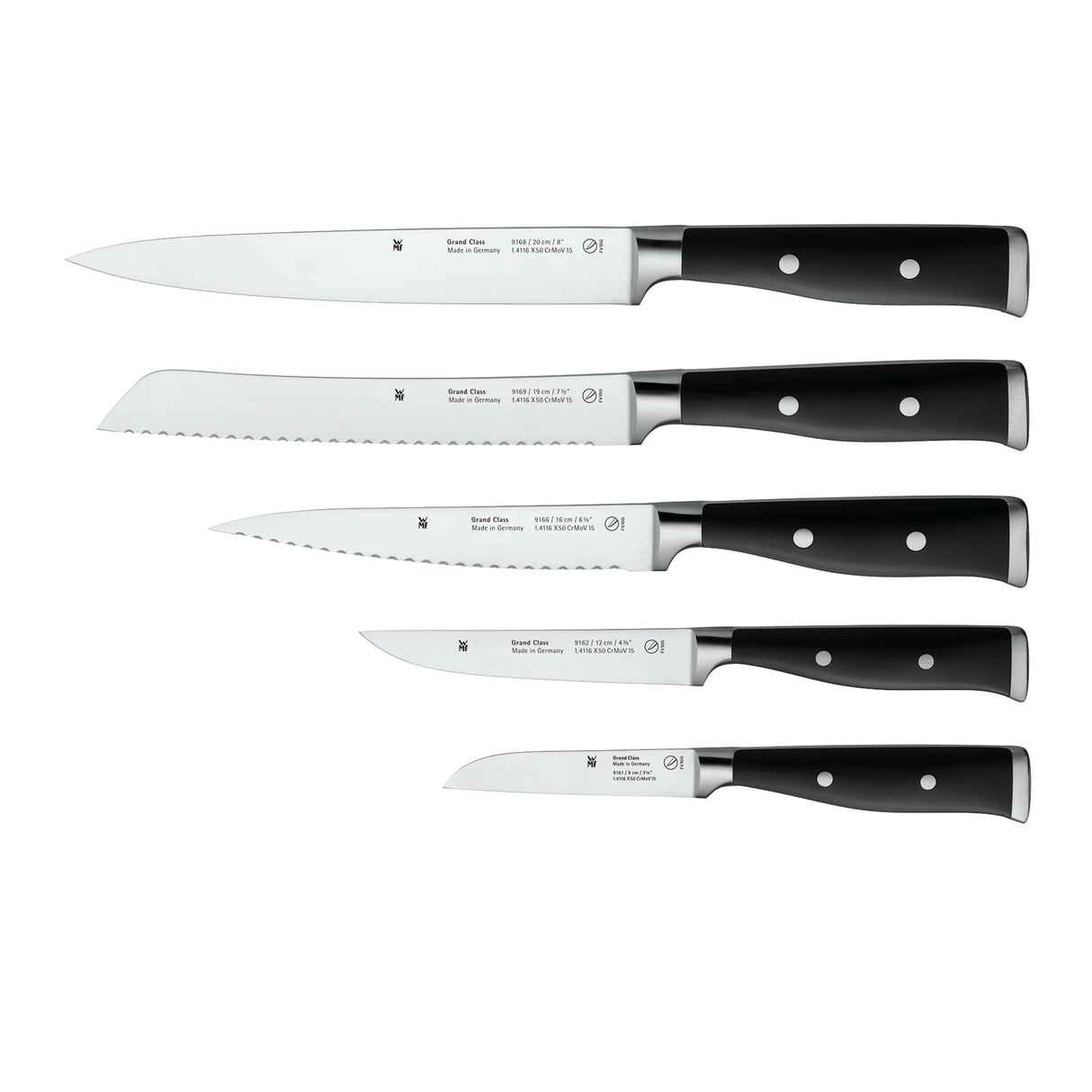 WMF 1891749992 Grand Class Performance Cut - Juego de Cuchillos de Cocina con Bloque Organizador (6 Piezas)