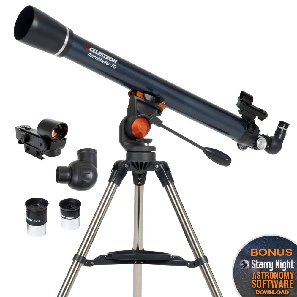 Celestron 21061 AstroMaster 70AZ: telescopio refractor, azul oscuro
