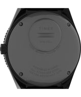 Timex Q - Reloj de 38 mm para hombre, color negro sintético, esfera negra de dos piezas, caja color bronce TW2V38200
