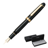 PLATINUM Pluma estilográfica japonesa 3776 Century Gold Trim Black UEF/Negro/0,18-0,24 mm/Hecho a mano/Pluma de oro de 14 quilates/con caja de regalo