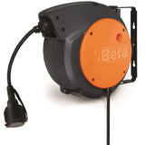 BETA - 1844 15-H05/SCK Bobinadora automática con cable 3Gx1,5 mm² y enchufe schuko, longitud del cable fuera de la carcasa 1 m, con soporte giratorio de 180° y segundo soporte de enclavamiento rápido,