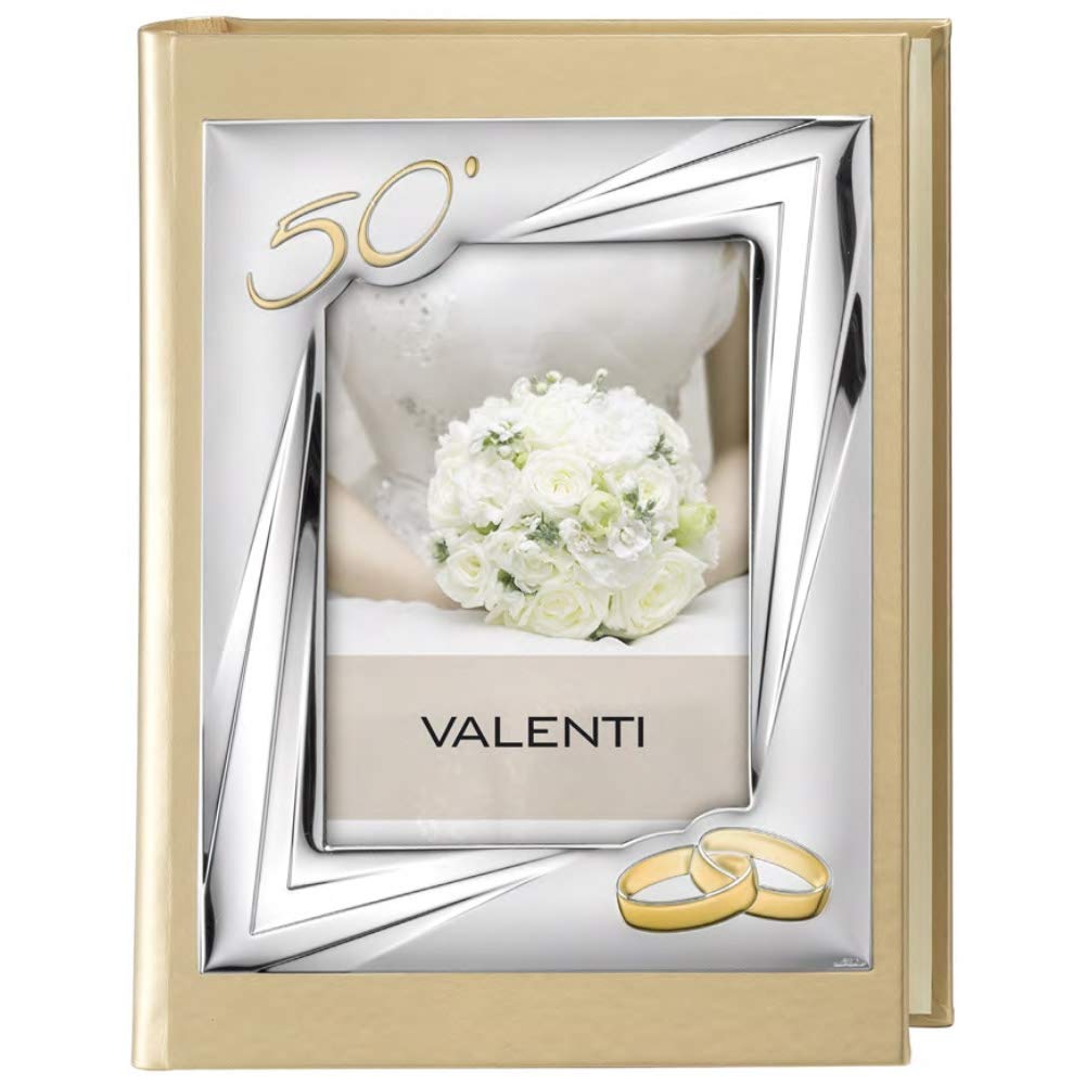 Valenti Argenti Álbum portafotos de 50º aniversario de boda oro foto cubierta 13 x 18 cm