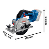 Bosch Professional 18V System sierra circular a batería GKS 18V-51, motor Brushless sin escobillas, incl 1 disco de corte [140 mm], guía paralela, sin batería/cargador