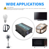 WZRELB Pantalla LED Duradera de Potencia Completa de 800 W, inversor Solar de Onda sinusoidal Pura de 12 V CC a 120 Vac (RBP80012B1)