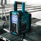 Makita DMR112 Battery Operated Construction Site Radio 7.2 V - 18 V with Dab+ and Bluetooth (Without Battery, Without Charger), Turquoise