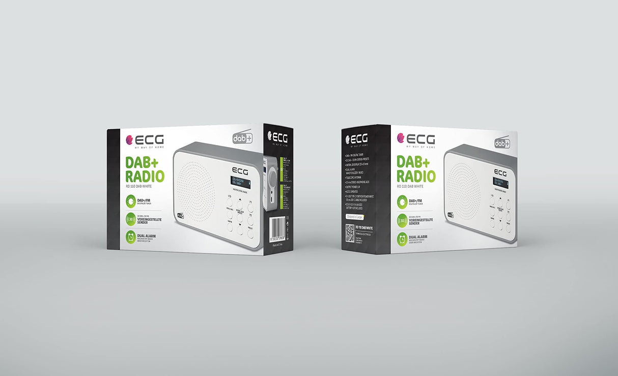 ECG RD 110 Radio Dab+/FM, Blanco, Selección de Alarma: Señal/Radio