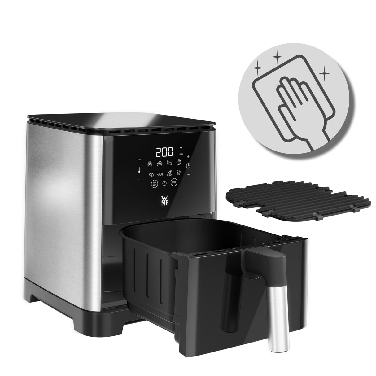 WMF Multi Taste Airfryer - Freidora de Aire sin Aceite, 4,2 L, 8 Programas Preestablecidos, Deshidratador y Grill, Pantalla Táctil, Fácil de Limpiar