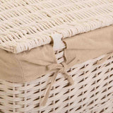 Cestos De Ropa De Mimbre Lac Blanco Forrados Set 3 Pzas