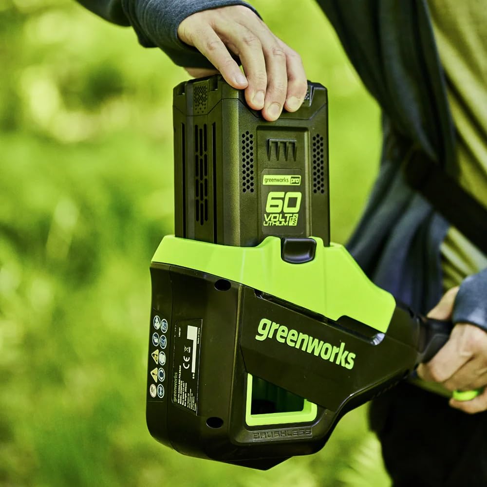 Greenworks 60V 25cm Sierra de palo inalámbrica, 2,81 m de longitud de acero, mini motosierra eléctrica Gen 2 con suministro automático de aceite, velocidad de cadena de 13 m/s, solo herramientas