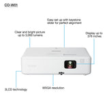 Epson CO-W01, Proyector WXGA, 3000 lúmenes, Lámpara Larga Duración de 12000 Horas y Tecnología 3LCD