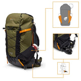 Lowepro Mochila PhotoSport X 45L AW con Tejidos Reciclados, Cámara Reflex y Mirrorless, Acceso Trasero, Compartimento Extraíble para Cámara, Características para Montaje, Talla M/L, Gris Oscuro/Verde