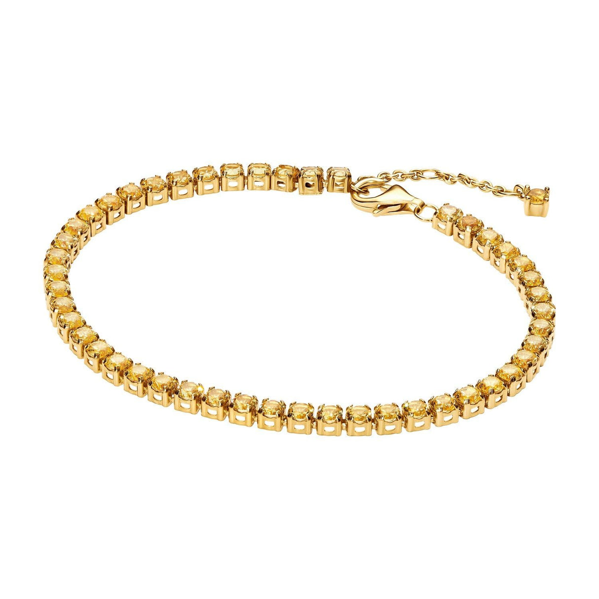 Pandora Pulsera de tenis para mujer, oro amarillo, 561469C03, 561469C03-20, Plata de ley, No es una piedra preciosa