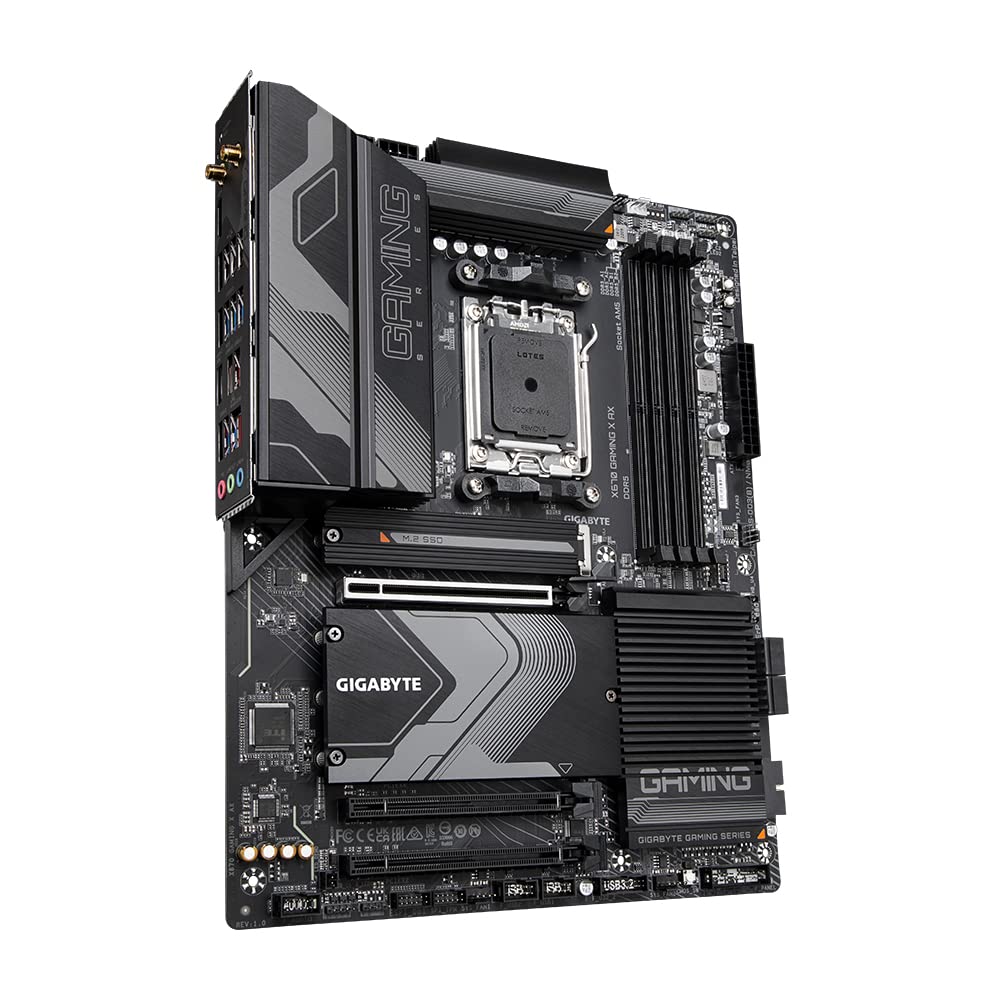GIGABYTE X670 GAMING X AX Placa base - Compatible con AMD Ryzen 9000 Series CPUs, 16+2+2 Phases Digital VRM, up to 8000MHz DDR5 (OC), 1xPCIe 5.0 + 3xPCIe 4.0 M.2, Wi-Fi 6E, 2.5GbE LAN, USB 3.2 Gen 2x2