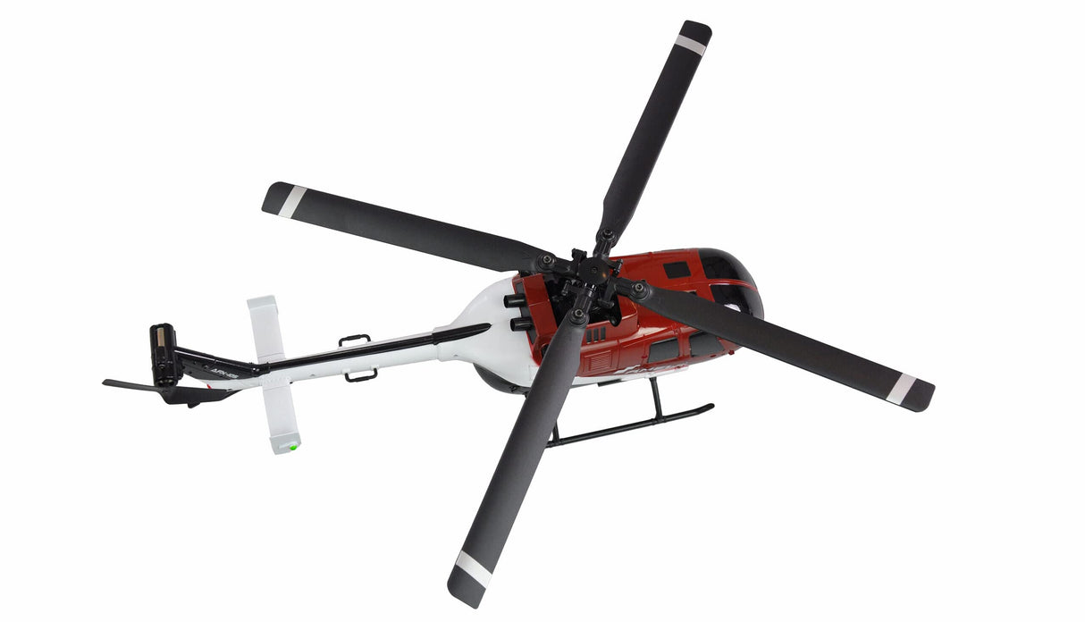 Amewi AFX-105 X Helicóptero 4 Canales 6G RTF Rojo, Blanco y Negro RC Control Remoto
