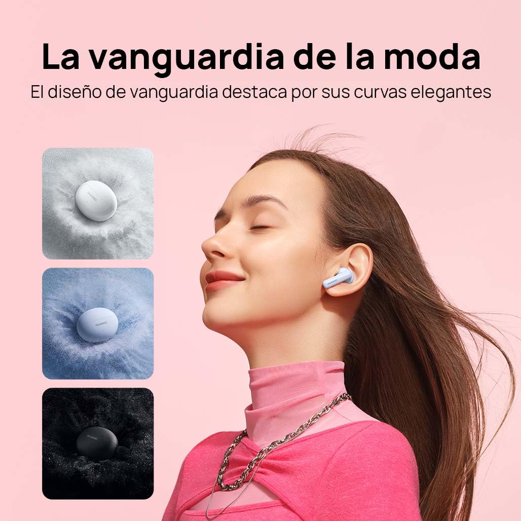 HUAWEI FreeBuds 5I Auriculares Inalámbricos, iOS y Android y Windows, Bluetooth 5.2, Control Deslizar, Hi-Res Audio, 3 Modos ANC, 28 Horas de Batería, IP54, Doble Conexión, Negro