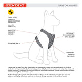 Ezydog Drive Arnés De Coche para Perro, Cinturón De Seguridad para Perros, Multifunción, Ajustable, Arnés De Chaleco De Viaje (L, Negro)