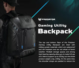 Acer PBG591 Predator Utility - Mochila de Viaje Resistente al Agua y a Prueba de desgarros, se Adapta y Protege una Laptop Predator Gaming de hasta 17.3 Pulgadas, Color Negro con Detalles Verde