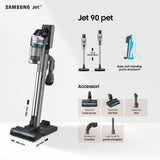 SAMSUNG, Jet 90 VS20R9042T2, 200 W, 0.8 Liters, Black