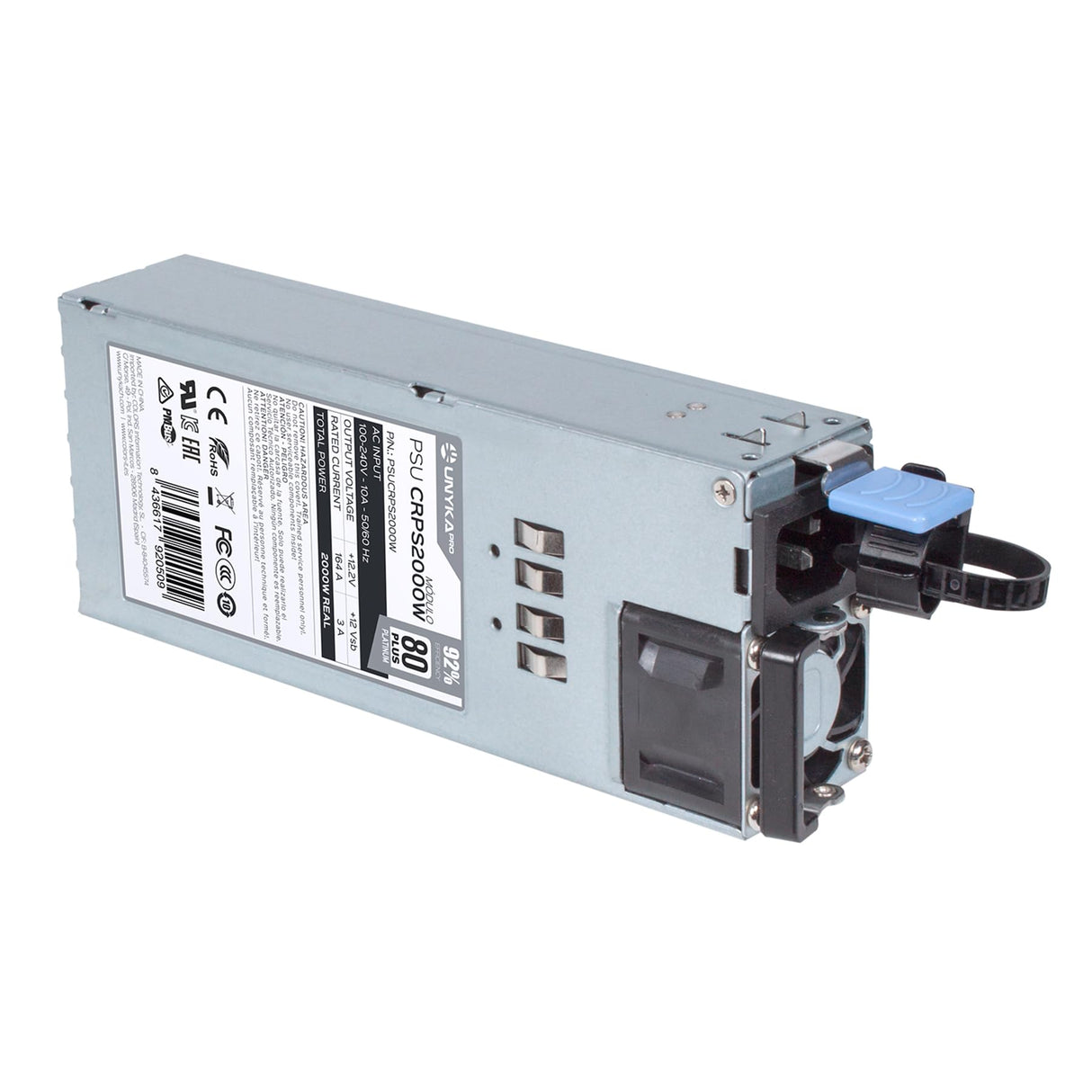 UNYKAch Fuente de Alimentación Redundante CRPS 2000W 80 Plus Platinum. Conexión en Caliente