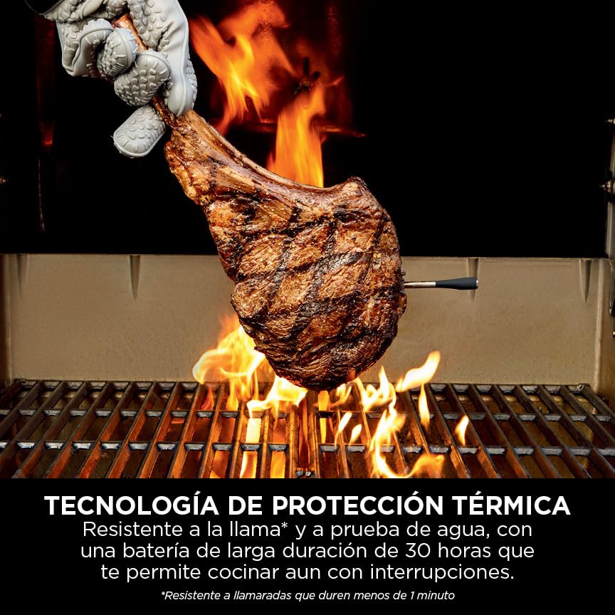 Ninja ProChef Sensor digital de cocina inalámbrico, uso exterior e interior, cocinar, asar y freír con aire, resistente al agua, Bluetooth alcance 50m, conexión a app, automomía 30 h, WP100EU