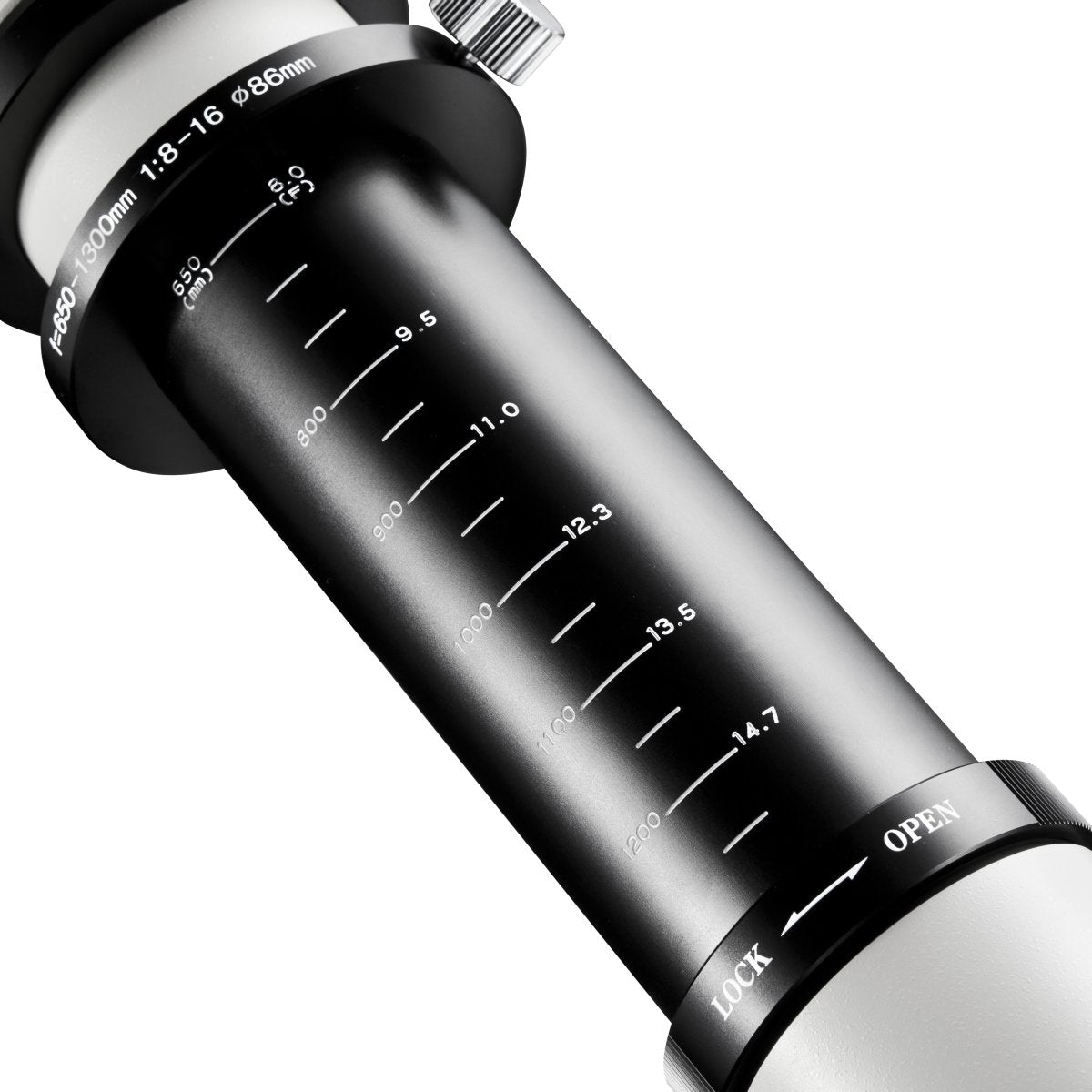 Walimex 650-1300 mm f/16 - Objetivo para cámara réflex (Distancia Focal 650-1300 mm, Apertura f/16, diámetro 95 mm), Color Negro y Blanco