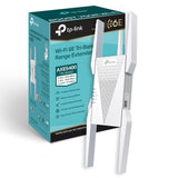 TP-Link RE815XE Repetidor WiFi 6e Mesh AXE5400, Triple Banda,Banda Exclusiva 6GHz,Canal de 160MHz,Fácil Control por App,Compatible con EasyMesh