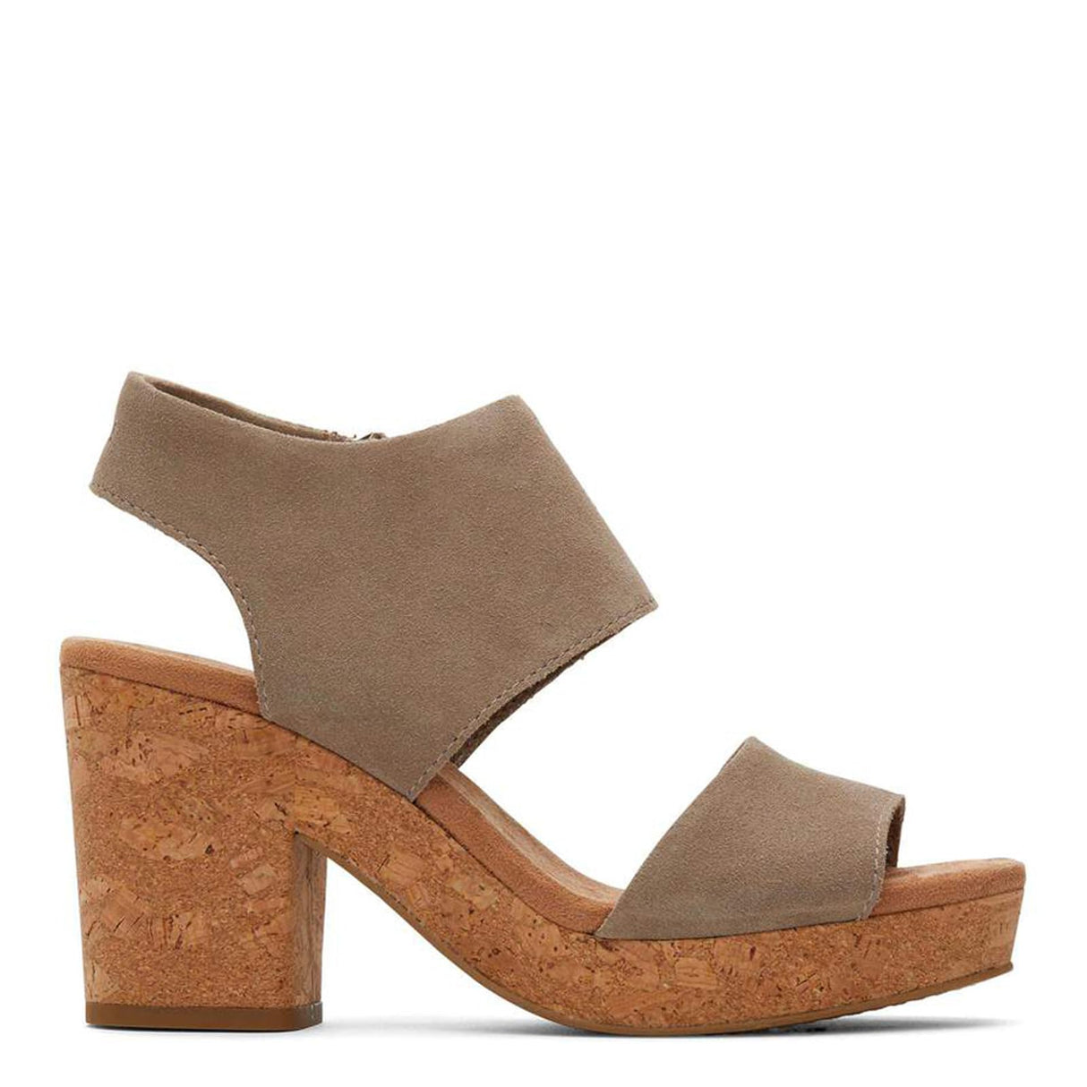 TOMS Majorca Platform, Sandalia con talón Mujer, Dune Suede, 38.5 EU