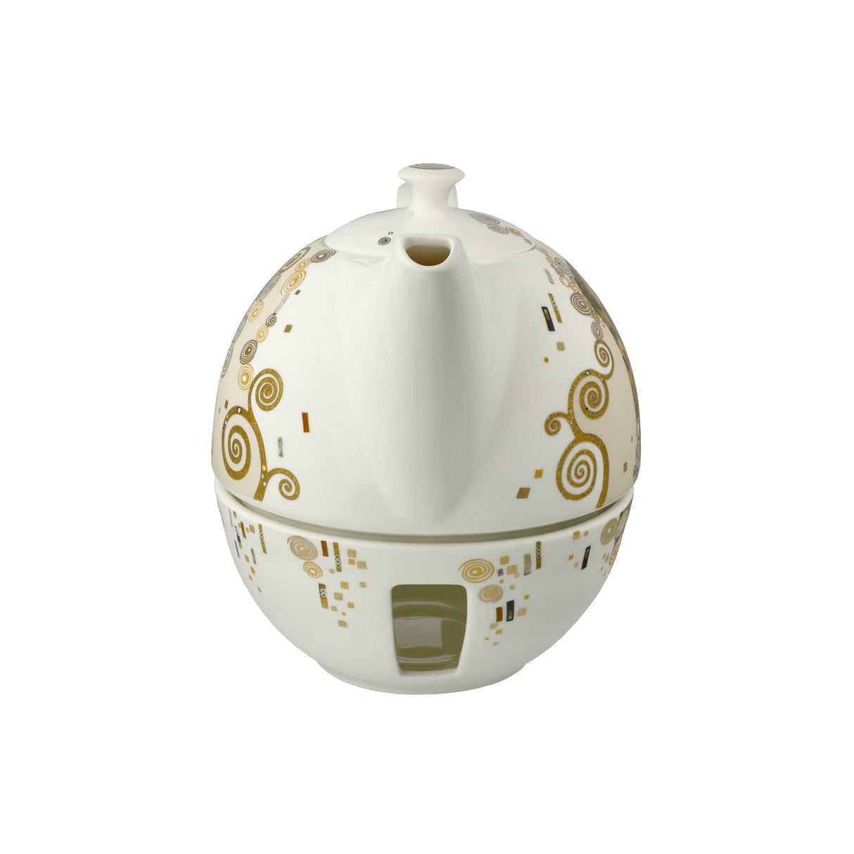 Goebel Gustav Klimt 67-013-61-1 Artis Orbis - Tetera con calentador (porcelana, 25,x 16,5 x 20 cm)