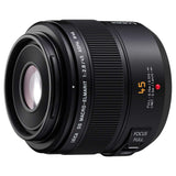 Panasonic LEICA DG MACRO ELMARIT H-ES045 - Objetivo Macro para cámaras de montura M4/3 (Focal 45 mm, F2.8, lentes asféricas, tamaño filtro 46 mm, Mega O.I.S), negro