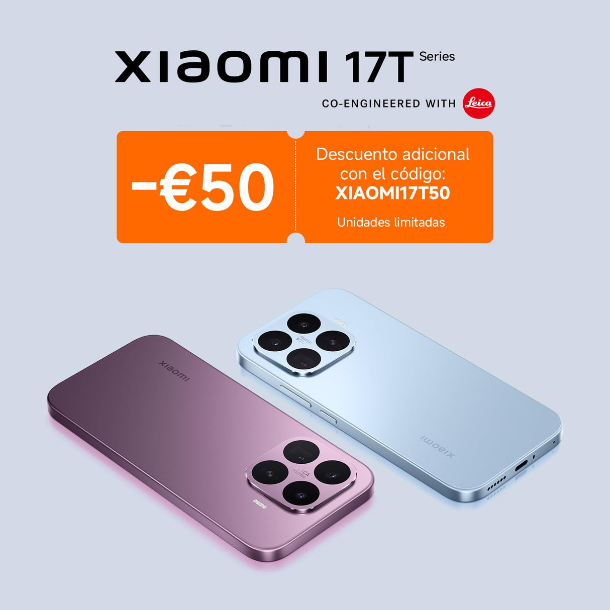 XIAOMI 17T Smartphone de 12+256GB Violeta Teleobjetivo Leica 5X