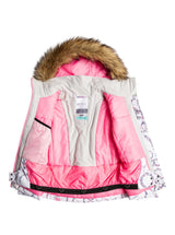 Roxy PIE Girl JK Chaqueta, Bright White Lluvia RG, Estándar para Niñas