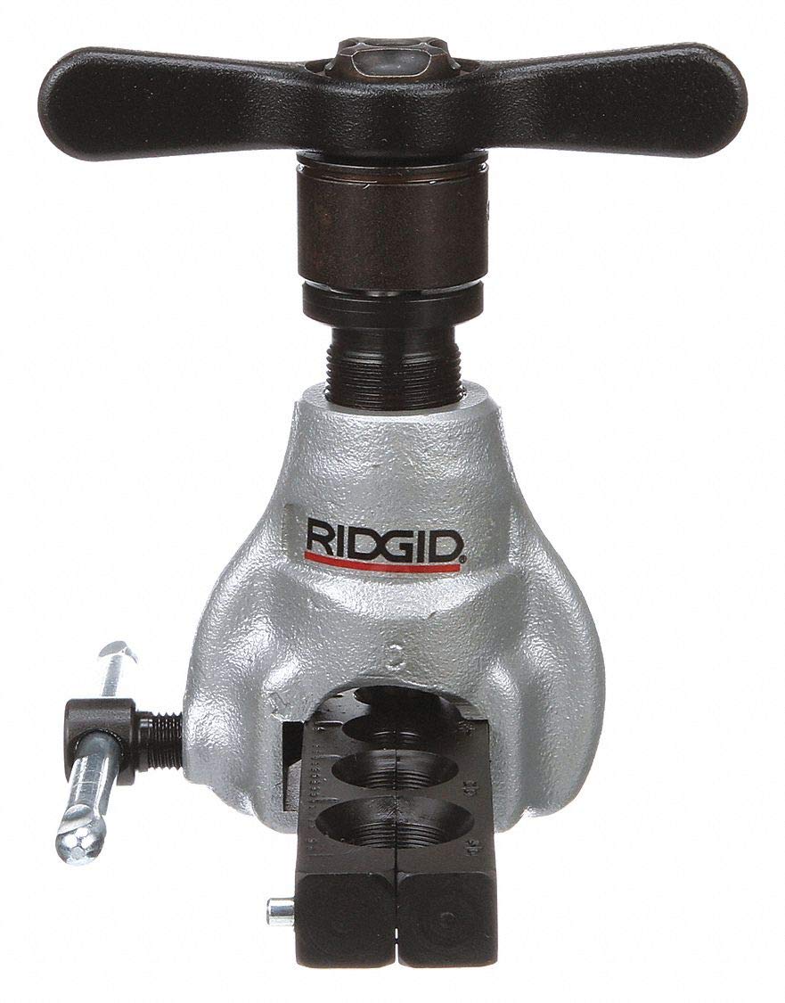 RIDGID 83037 458R Herramienta de abocinado a 45° tipo trinquete SAE extendida para tuberías de 3 mm a 19 mm, Herramienta de abocinado de precisión tipo trinquete