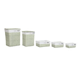 CESTA ROPA SET 5 MIMBRE POLIESTER 44X34X56 VERDE