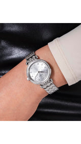 Guess Enchantment - Reloj analógico para Mujer, 32 mm de Ancho, Tono Plateado, Tono Plateado, Clásico