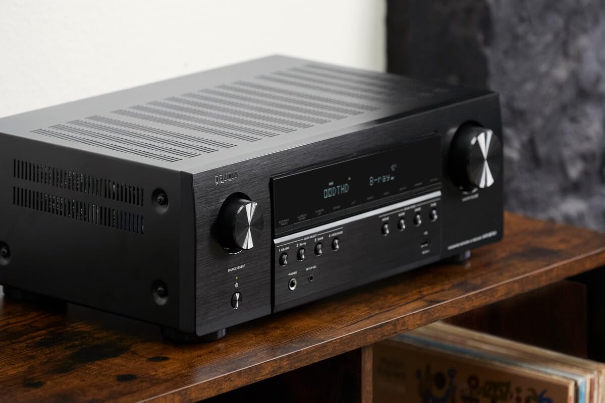 Denon AVC-S670H Receptor AV 5.2 Canales, Sonido Dolby Surround, 6 entradas HDMI y 1 Salida, HDMI 8K, Bluetooth, Wi-FI, AirPlay 2, HEOS Multiroom, Compatible con Alexa, Negro, AVCS670HBKE2