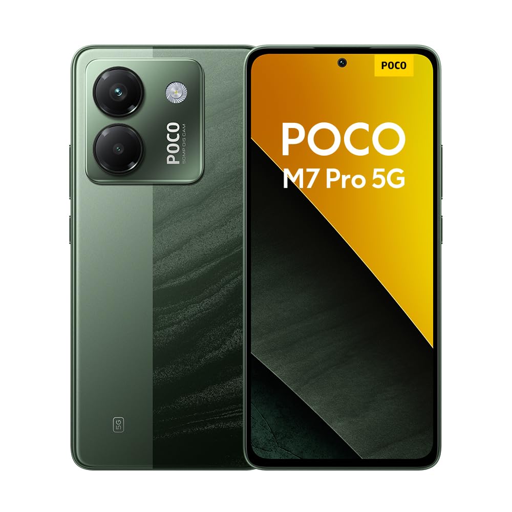 XIAOMI POCO M7 Pro 5G - Smartphone de 12+256GB, Cámara de 50 MP Sony con OIS, Pantalla AMOLED de 6,67" 120 Hz, Carga Turbo de 45W, Cargador no Incluido, Verde (Versión ES)