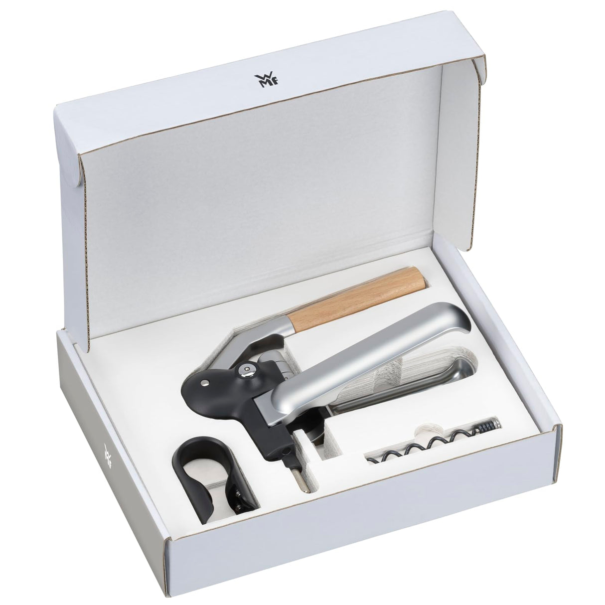 WMF Baric - Sacacorchos de Palanca para Vino 19x11x15 cm Con Cortador de Precintos, Abridor de Botellas de Vino y Prosecco Profesional, Manejo Sin Esfuerzo
