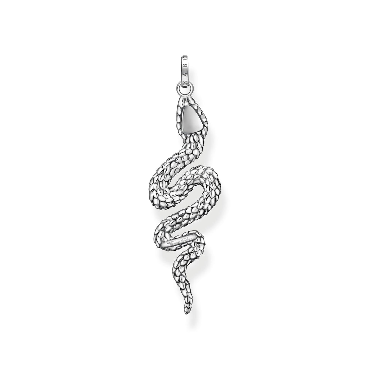 THOMAS SABO Collar con colgante de serpiente, con circonitas negras, plata de ley 925, 56 x 15 mm, PE945-643-11, H: ca. 56mm / B: ca. 15mm, Plata esterlina, Circonita cúbica