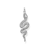 THOMAS SABO Collar con colgante de serpiente, con circonitas negras, plata de ley 925, 56 x 15 mm, PE945-643-11, H: ca. 56mm / B: ca. 15mm, Plata esterlina, Circonita cúbica