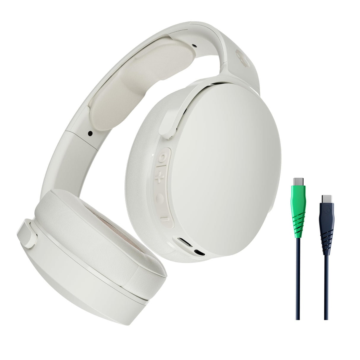 Skullcandy Hesh EVO Cascos Over-Ear Inalámbricos, Extra Charging Cable, 36 h de Autonomía, Micrófono, Compatibles con iPhone Android y Dispositivos Bluetooth, Bone