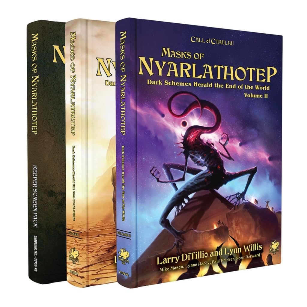 MuTong Masks of Nyarlathotep Slipcase Set | Epic Global Campaign for Call of Cthulhu 7th Edition | 2 Hardcover Volumes, Maps, Handouts, Keeper Screen, and Pre-Generated Characters