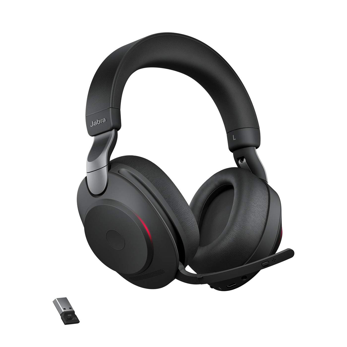 Jabra Evolve2 85 Auriculares Inalámbricos Estéreo con Cancelación de Ruido - Certificados para plataformas UC - Batería de Larga Duración - Adaptador Bluetooth USB-A - Negro